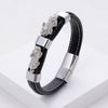 Double PiXiu Wealth Luck Leather Magnetic Buckle Bracelet
