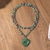 Heart Pendant Necklace with Rose Quartz or Aventurine