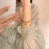 Red String Bracelet with Fu Charm and Imitation Jade Beads
