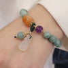 Jade Bead Bracelet with Lotus, Pumpkin or Peace Buckle Charm