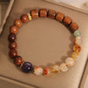 Amethyst and Wood Bead Bracelet with Sandalwood