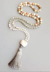 Natural Stone 108 Bead Mala Necklace with Tassel