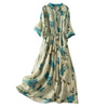 Floral Contrast Midi Dress With Trim