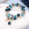Double Wrap Bracelet with Tiger Eye and Flower Charm