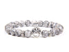 Paw Print Charm Bracelet with 8mm Stone Beads