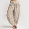 Women's Cotton Harem Pants with Fold-Over Waistband