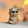 Small Green Sandalwood Tiger Engraved Positive Desk Decorations