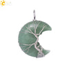 Moon Tree of Life Necklace Pendant Natural Quartz Crystal