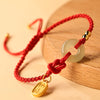 Hetian Jade Peace Buckle Fu Character String Luck Bracelet