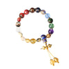 Colorful Liuli Glass Wrist Mala with Vajra Charm