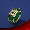 Jade and Silver Ring with Auspicious Cloud Motif