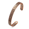 Floral Magnetic Zinc Alloy Cuff Bracelet Bangle
