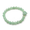 Natural Stone Heart Charm Bracelet, 8mm Beads