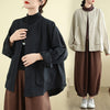 Loose Cotton Linen Jacket with Pockets for Women