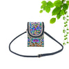 Embroidered Canvas Crossbody Bag with Floral Motifs