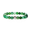 Stone Bead Bracelet with Crown Charm