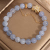 Blue Crystal Butterfly Bracelet with Gold-Tone Accents