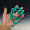 Turquoise 108 Bead Mala Bracelet with Red Accents