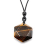 Hexagonal Crystal Pendant Necklace with Cord
