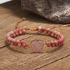 Love Heart Bracelet with Rhodochrosite Beads