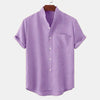 Men's Linen Short Sleeve Shirt with Pocket