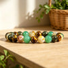 Natural Stone Bead Bracelet with Tiger Eye and Citrine