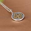 Sterling Silver Vajra Pendant with Gold-Tone Cross