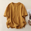 Women's Cotton Linen Short Sleeve T-Shirt Relaxed Fit