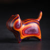 Rainbow Wood Mini Cat Figurine, Hand Carved Desk Ornament