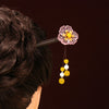Floral Wood Hairpin with Tassel, Traditional Chinese Style