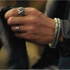 Engraved Open Cuff Bangle and Ring Set