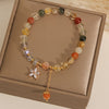 Multicolored Rutilated Quartz Zircon Flower Bracelet