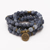 108 Mala Beads Bracelet Natural Stone Lotus Charm