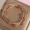 Strawberry Quartz Charm Bracelet for Women
