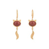 FengShui White Jade Fox Fortune Earrings