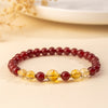 Red Agate and Citrine Beaded Bracelet, 6mm