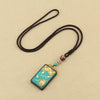 Tibetan Thangka Pendant Necklace, Ebony Wood Rope