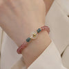 Natural Strawberry Quartz Jade Bracelet with Peace Buckle