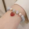Blue Crystal Charm Bracelet with Gourd, Lotus Pod or Heart