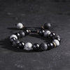 Tiger Eye and Lava Rock Bracelet, Handmade Adjustable Stone Bead