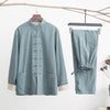 Men's Linen Tang Suit Set with Frog Buttons