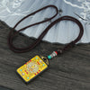 Ebony Wood Pendant Necklace with Buddhist Symbols
