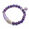 Heart Pendant Crystal Bracelet - Amethyst, Rose Quartz & More