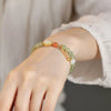 Hetian Jade Gourd Bracelet with 925 Silver Charm