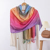 Jacquard Cashew Flower Pattern Tassel Shawl, Retro Ethnic Style Wrap