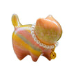 Lacquer Cat Decoration, Wood Figurine with Pearl Necklace