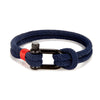 Titanium Steel U-Shaped Shackle Bracelet, Handwoven Rope