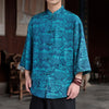 Men's Ice Silk Tang Suit Shirt with Frog Buttons and Pockets