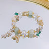 Crystal Charm Bracelet with Clover, Heart or Flower Motif
