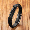 Om Mani Padme Hum Leather Bracelet with Stone Beads